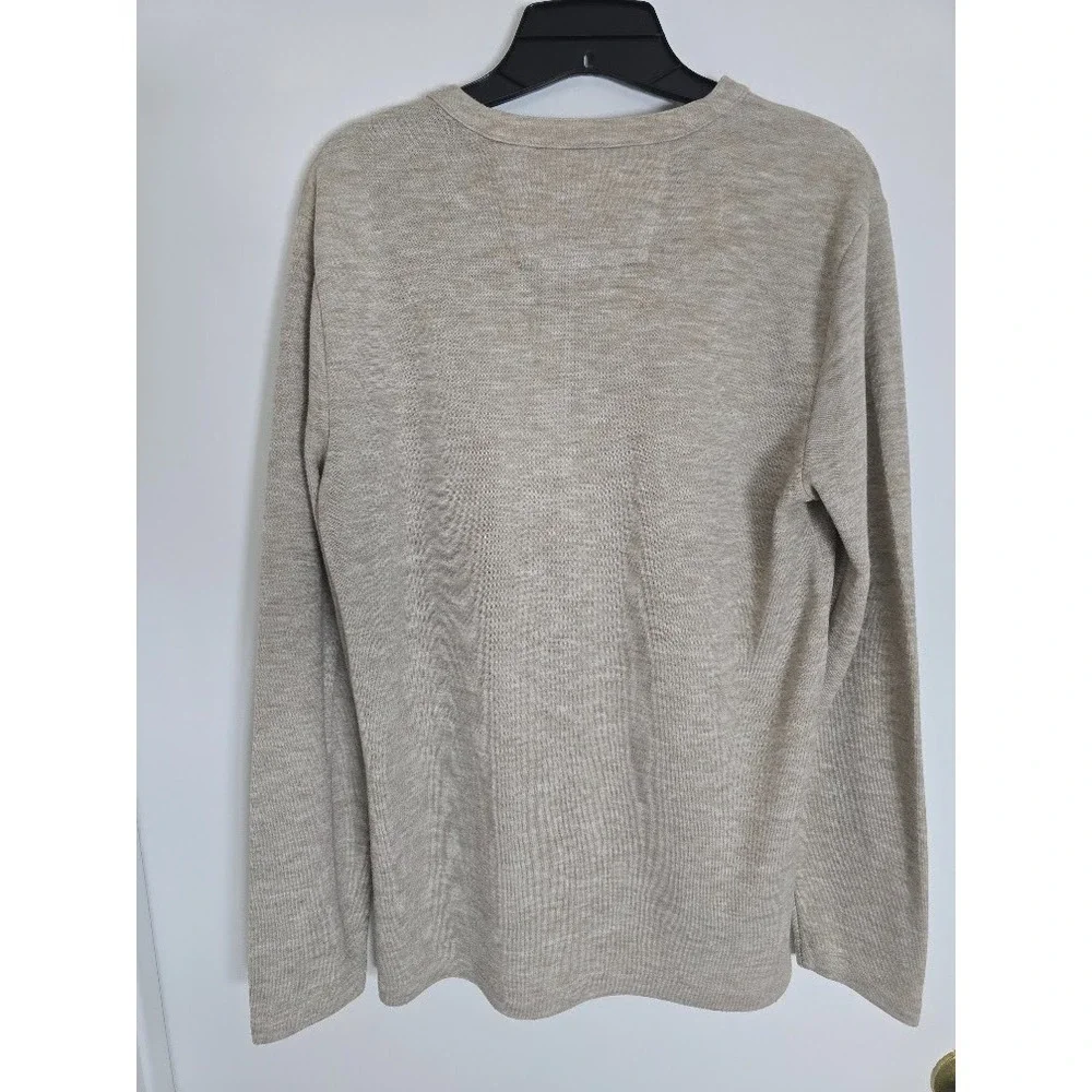Banana Republic Henley Knit Sweater Beige Men's-Size Medium